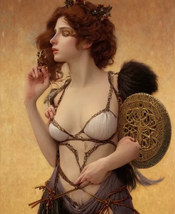 Image similar to the moon goddess, intricate and detailed lace set, suspenders, honey birdette, realistic renaissance portrait, highly detailed, digital painting, artstation, concept art, smooth, sharp focus, cinematic lighting, art by john collier, artgerm and greg rutkowski and alphonse mucha and jacques louis david and john william godward