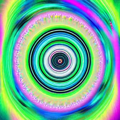 Image similar to psychedelic digital art of a hypnotist swinging a watch back and forth