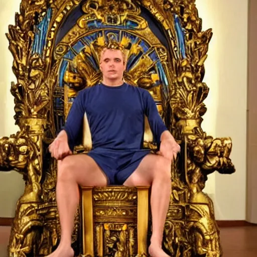 Image similar to zeus sitting on his throne in olympus