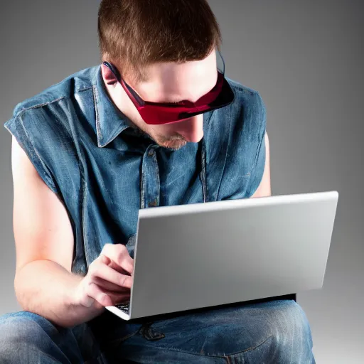 Prompt: stock photography of a hacker on a laptop, award winning, photography, stock,