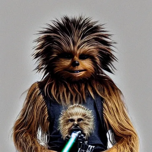 Image similar to chewbacca hedgehog, cute, cinematic, star wars