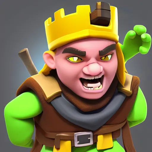 Prompt: clash royale card of a goblin with blonde long hair, ultra detailed
