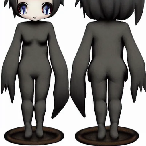 Prompt: a cute fumo plush of a lost waif spirit found in the depth of a well, eldritch, vray, chibi, full body with frame
