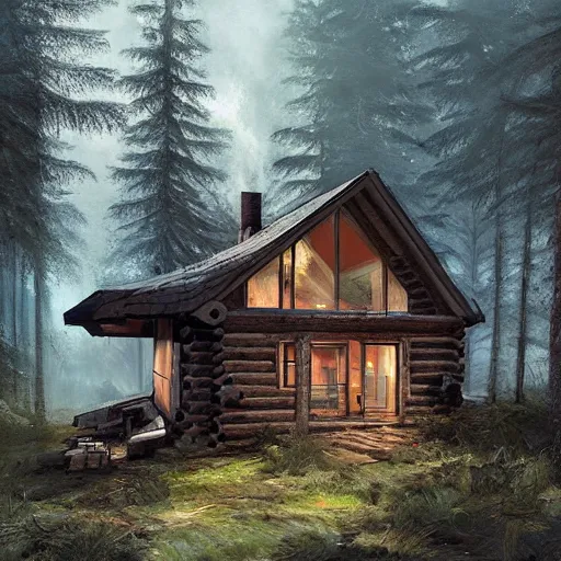 Image similar to a cabin in the woods by Klaus Wittmann