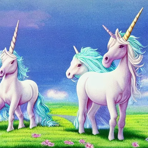 Prompt: unicorns