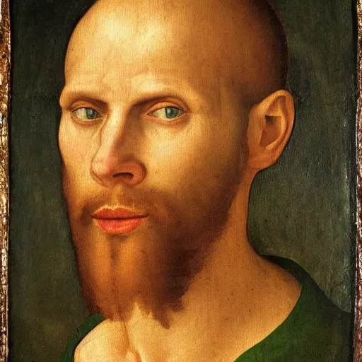 Image similar to A 14th century italian renaissance oil painting of Jerma985, portrait of Jerma985, grainy, realistic, very realistic, hyperrealistic, highly detailed, very detailed, extremely detailed, very neat, very epic, very cool, detailed, trending on artstation