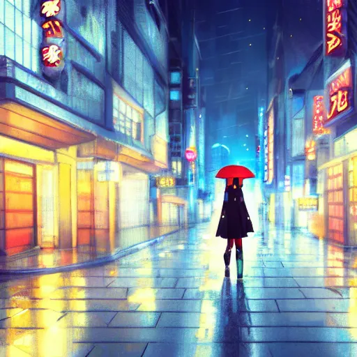 Cyberpunk Anime Girl Rainy City Street Live Wallpaper - MoeWalls