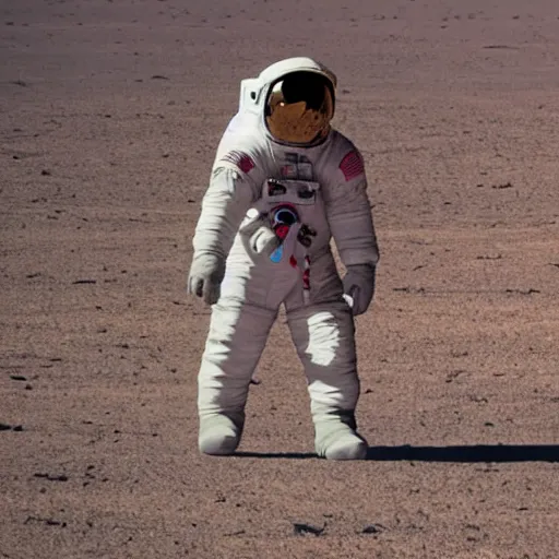 Prompt: an astronaut that’s on fire walking through a dystopian desert