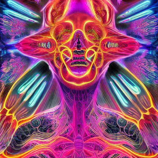 Image similar to DMT ego death, digital art, trending on artstation