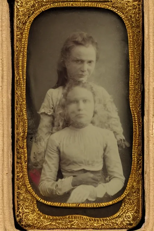 Image similar to daguerreotype of human - animal clones