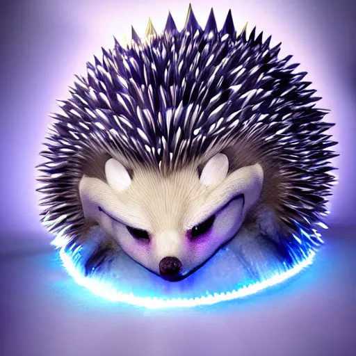 Prompt: realistic fantasy cyber hedgehog