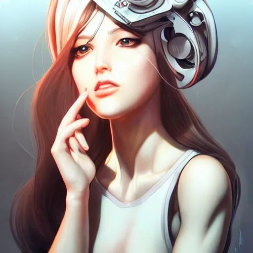 Image similar to GLaDOS, artwork by Artgerm