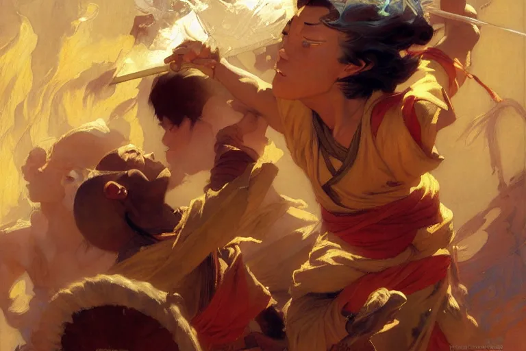 Prompt: the last airbender, painting by gaston bussiere, craig mullins, j. c. leyendecker