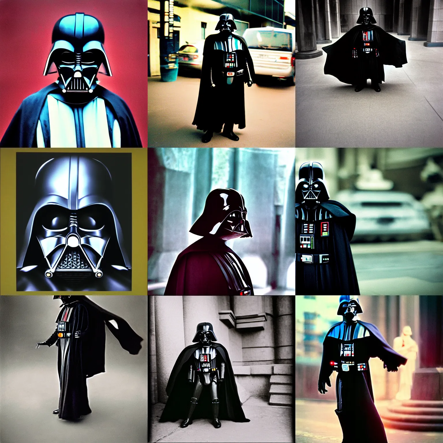 Prompt: lomo photo of darth vader as monk