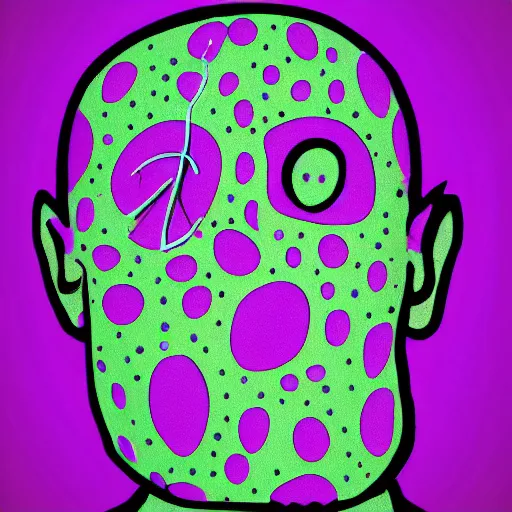 Prompt: weird portrait with holes, bright, pop art, surreal, weird