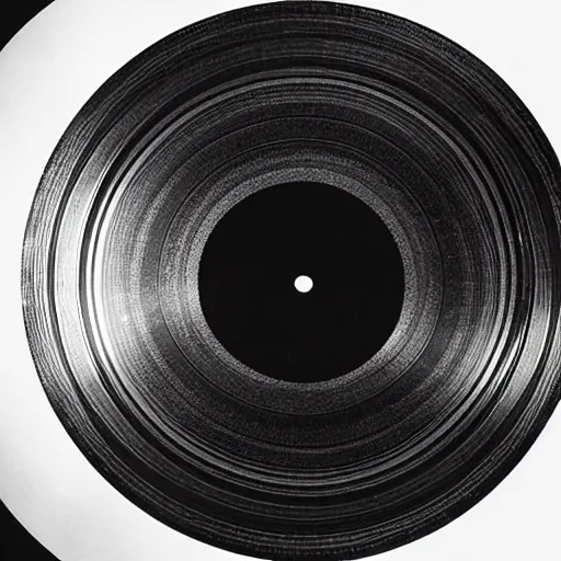 Image similar to an ortographic view of a black vinyl record