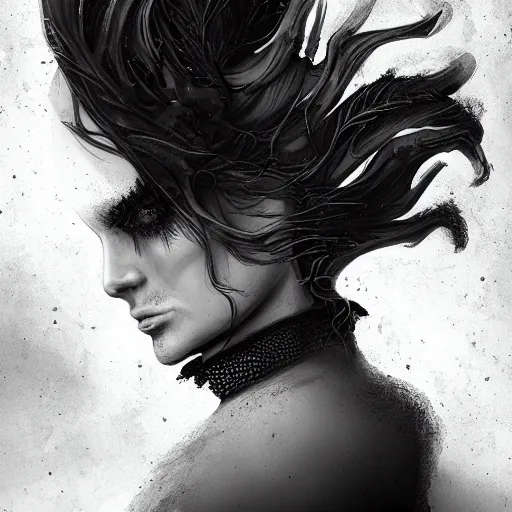 Image similar to head and shoulders portrait of a dark witch, dark fantasy, mystic, elegant, intricate, face, medium shot, trending on artstation, volumetric light, by Fernanda Suarez and Karol Bak