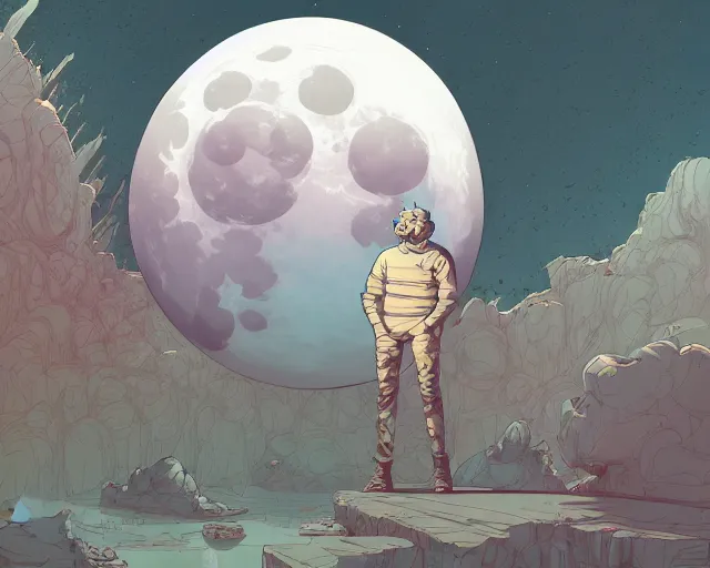 Prompt: a study of cell shaded cartoon huge limosuine, in front of a big moon, illustration, wide shot, muted colors, post grunge, concept art by josan gonzales and wlop, david rubin, mike mignola, laurie greasley, highly detailed, sharp focus, trending on artstation, hq, deviantart, art by artgem