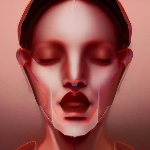 Image similar to abstract 3d female portrait by james jean and Jason Chan, redering, redshift, octane