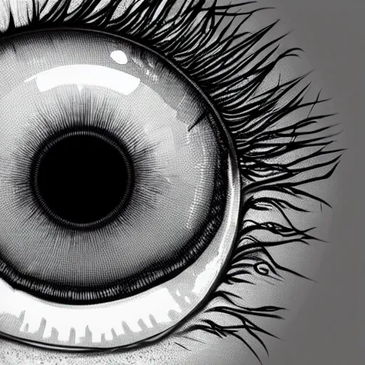 Image similar to close up view of an eye, the iris is a coronavirus, digital art, highly detailed