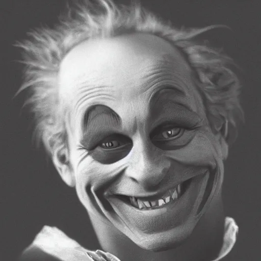 Image similar to a photorealistic black cat with conrad viedt's smile from the man who laughs. 8 k. high resolution.