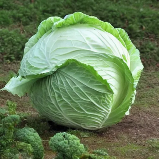 Image similar to a cabbage dressed as a duck