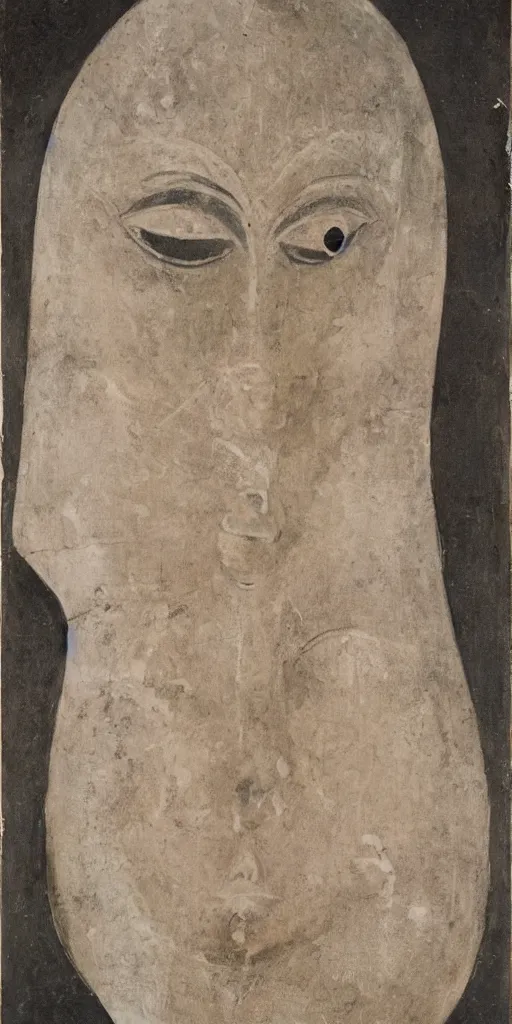 Image similar to the figure of a woman wearing many masks