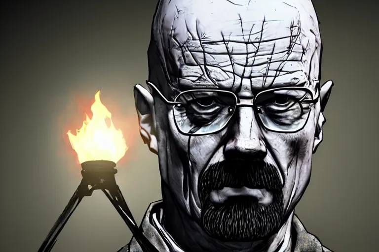 Image similar to Walter White as a character in the video game Dead by Daylight,