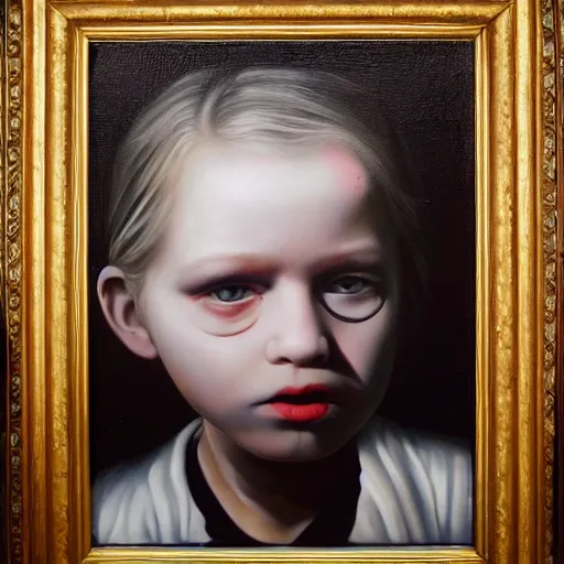 Image similar to a painting by Gottfried Helnwein