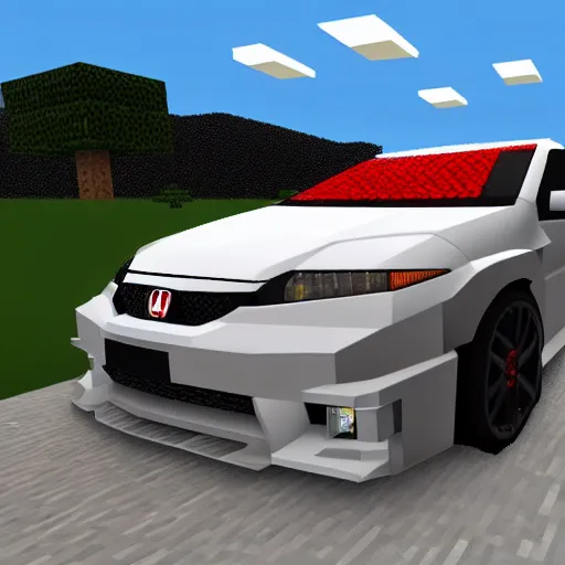 Image similar to honda civic type r ek 9 in minecraft