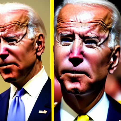 Prompt: joe biden with the make - up of a sad clown.