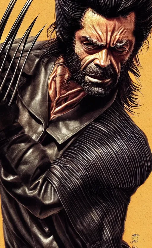 Image similar to full body portrait of nick cave as wolverine as hugo weaving, sumi - e lighting style, intricate linework, artstation, trending, highly detailed, smooth, focus, concept art by glenn fabry, lee bermejo, gabriele dell'otto