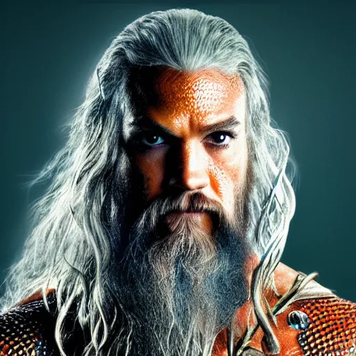 Image similar to aquaman gandalf, dslr profile photo