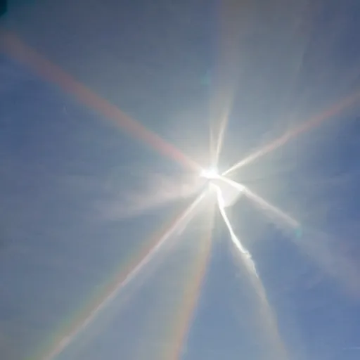 Prompt: a photograph of the phenomenon sun dog in the sky