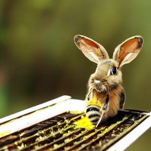 Image similar to photo of a bee that looks like a rabbit