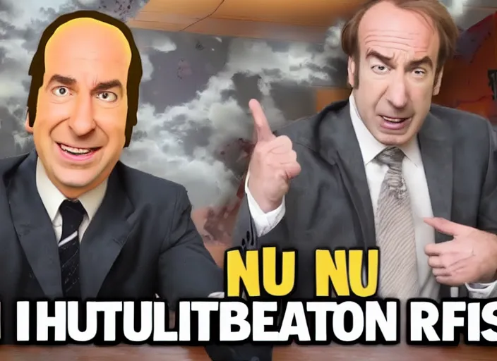 Image similar to youtube reaction video saul goodman reacting to naruto