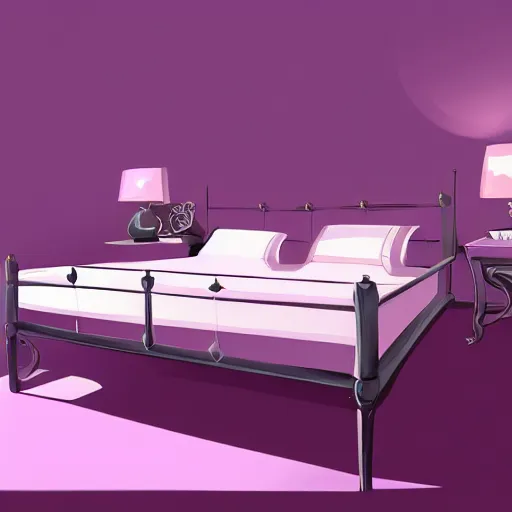 Prompt: purple bed, digital painting, ultradetailed, artstation, oil painting, ultradetailed, artstation