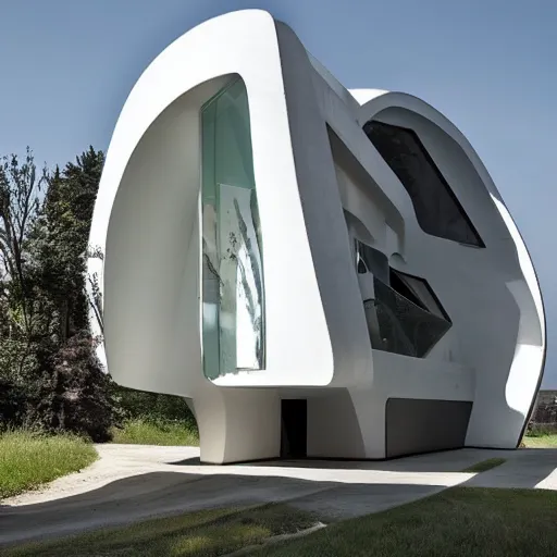 Image similar to house designed by zaha hadid