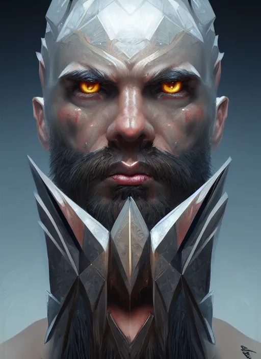 Image similar to symmetry!! portrait of angry! barbarian, intricate, gritty, highly detailed, digital painting, artstation, concept art, smooth, sharp focus, illustration, art by artgerm and greg rutkowski, 8 k