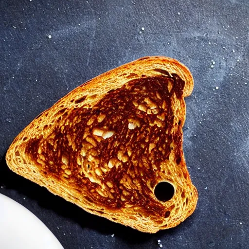 Prompt: a space flea on a piece of toast