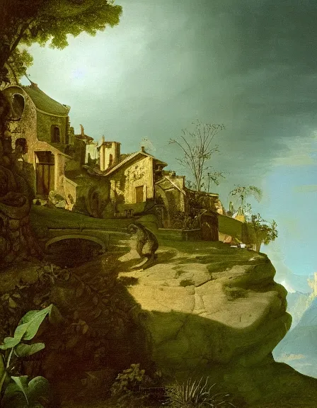 Image similar to a Happy frog by Ansel Adams and Bernardo Bellotto, oil on canvas, artstation, dramatic scenery, masterpiece, aesthetic