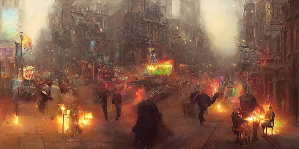 Prompt: Steven Seagal as a fat pile of lard polluting the Victorian street by Marc Simonetti and Delphin Enjolras and Noah Bradley