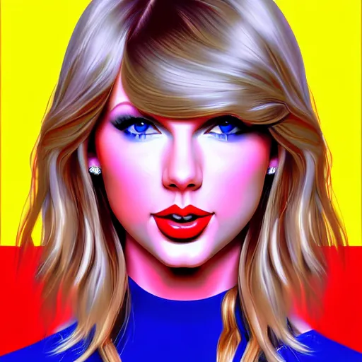 Image similar to portrait of Taylor Swift, highly detailed, centered, solid color background, digital painting