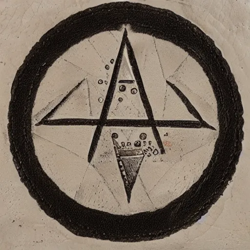 Prompt: alchemical diagram embossed on leather