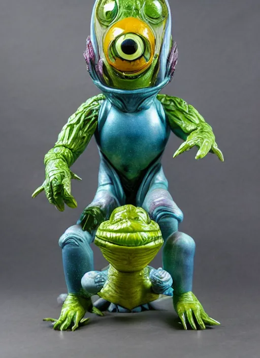 Image similar to space monster alien sofubi, product photography