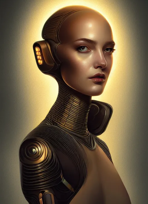 Image similar to portrait of female android, intricate, elegant, highly detailed, digital painting, artstation, concept art, smooth, sharp focus, illustration, art by fra angelico