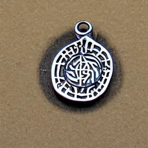 Prompt: the magic sigil charm designed to keep stupid away