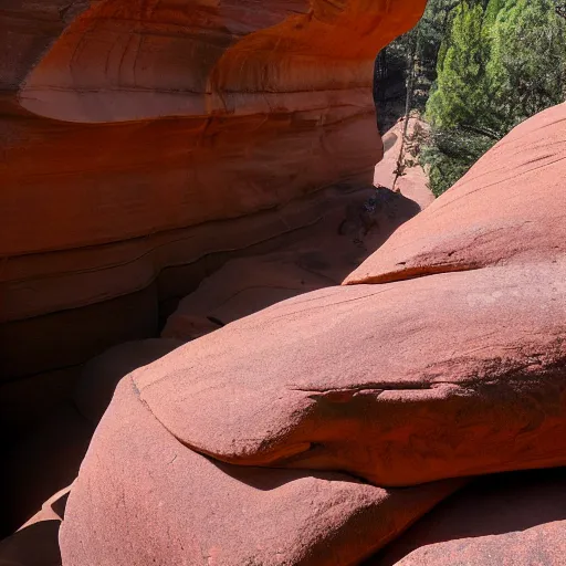 Image similar to A temple of sandstone built into the side of a canyon.