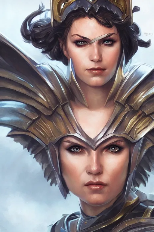 Image similar to amazon valkyrie athena, d & d, fantasy, portrait, highly detailed, headshot, digital painting, trending on artstation, concept art, sharp focus, illustration, art by artgerm and greg rutkowski and magali villeneuve