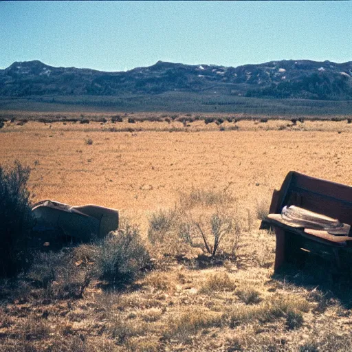 Prompt: photo, wyoming, film still from no country for old men ( 2 0 0 7 ), kodak ektachrome 1 2 0, 2 6 mm,